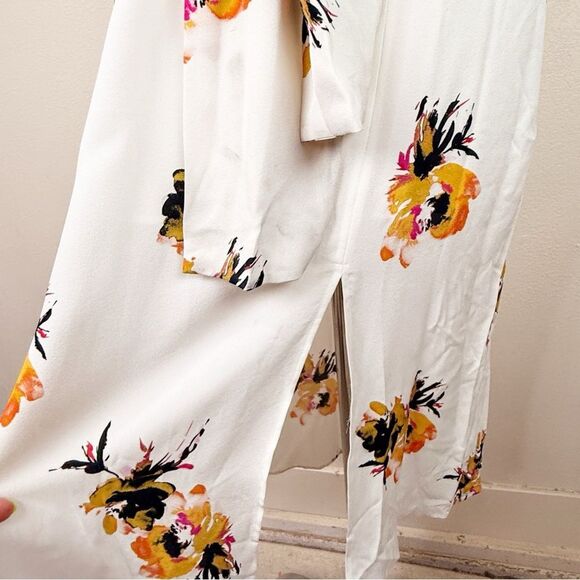 ALC Wrap Floral White Midi Dress Tank Silk Size 4 - Picture 4 of 10